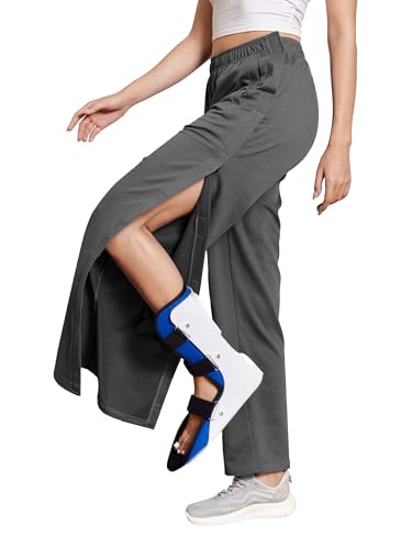 Deyeek Tear Away Pants for Women Easy Access Post Hip Knee Leg Feet Surgery Adaptive Breakaway Lounge Sweatpants with Pockets