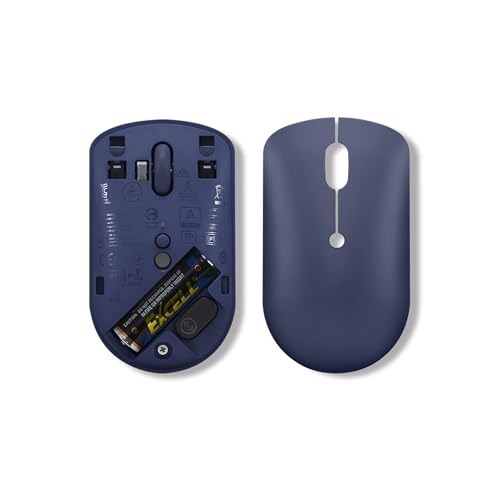 Image of Lenovo 540 USB-C Compact Wireless Mouse (2400 DPI Sensor, 2.4GHz Wireless Nano USB, 4-Button (left click, right click, scroll click, DPI)|Ambidextrous Design | 3 Year Warranty |Abyss Blue), GY51D20871