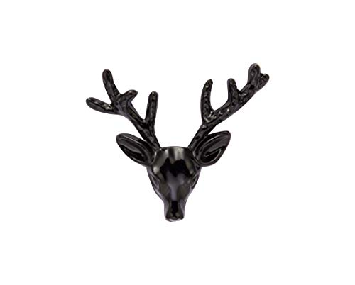 Image of Knighthood Deer Reindeer Head Lapel Animal Pin for Suit (Black)