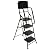 EdMaxwell 4 Step Ladder Step Stool 500 lb Capacity Folding Portable Ladder Steel Frame with Safety Side Handrails Non-Slip Wide Pedal Kitchen and Home Stepladder with Attachable Tool Bag Black