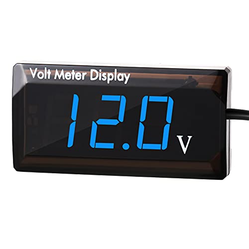 Weewooday DC 12V Digitales Blaues Voltmeter
