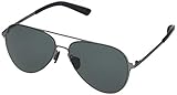 Under Armour Litewire Aviator Satin Gunmetal Frame/Black Rubber/Gray Polarized Lens One Size