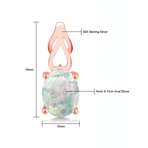 Gem Stone King 18K Rose Gold Plated Silver 9X7MM Oval Gemstone Birthstone Drop Dangle Earrings For Women4