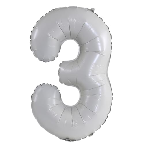 Image of YPSelected 32 Inch Large Foil Helium Number Balloon Birthday Wedding Party 0-9 (Ivory, 3)