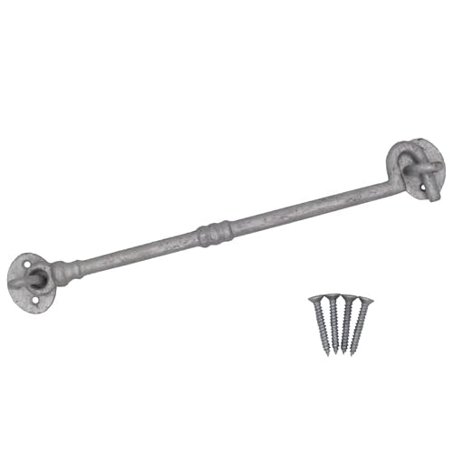 EAI Cabin Hook and Eye Latch - 250mm/10 Inch Galvanised Gate & Door Catch & Fixings for Wooden Gates, Doors & Sheds - 1 Pack
