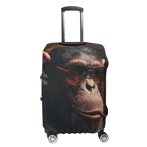 A Smoking Gorilla Funny Luggage Cover Suitcase Protector Washable Travel Baggage Covers Fit 19-32 Inch4
