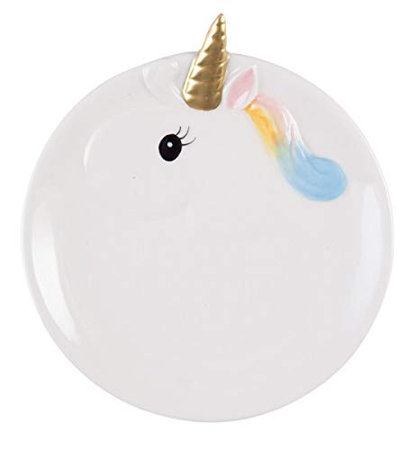 PFIFF 102650 Teller Einhorn klein Deko-Artikel Einhornteller Kinderteller 13cm
