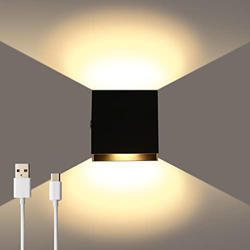 Lightess LED Wall Sconce Battery Powered, Touch Control Dimmable Wall ...