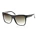 Womens Oversized High Temple Square Frame Cat Eye Sunglasses (Black Lavender)