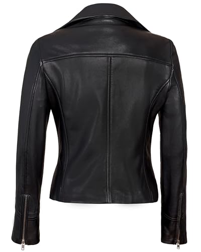 Asymmetrical Womens Leather Jacket - Real Lambskin Biker Style Motorcycle Leather Jackets For Women3