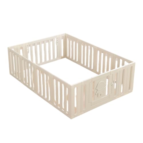 Tyoksi ベビーサークル、家庭用、保護、折りたたみ式、滑り止め、高さ60 cm、ロック可能、組み立て簡単、安全設計、ホワイト (ホワイト,140*200cm)