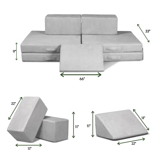 Figgy Waterproof Play Couch, Eco-Friendly. Made in USA. Indoor Climbing Toy, Playroom Furniture, Kids Fort, or Kids Bedroom Furniture. Montessori-Inspired Kids Modular Sofa. - Thumbnail 3