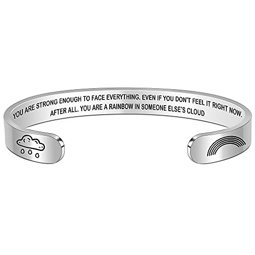 Btysun Bracelets for Women Mothers Day Bracelet Gifts from Daughter Inspirational Gifts for Women Graduation Gifts for Her Motivational Birthday Cuff Bangle Friendship Personalized Mantra Jewelry…
