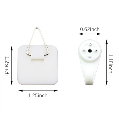 Image of 10PCS Square Plastic Hooks with Adhesive Backing Self Adhesive Picture Hanger Wall Mounted Plate Hooks Invisible Plate Hanger White