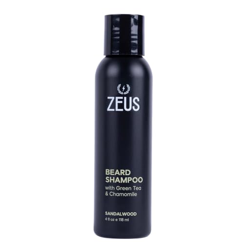 Image of ZEUS Beard Shampoo Wash for Men with Essential Oils (Sandalwood) 4 oz.