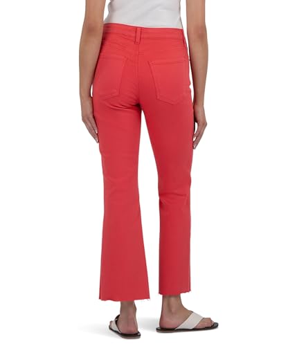 KUT from the Kloth Kelsey High-Rise Fab AB Ankle Flare with Raw Hem2