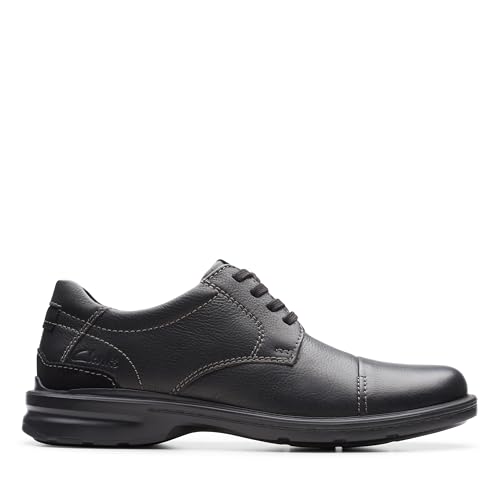 Clarks Clarks Collection Men's Gessler Cap Oxford, Black Tumbled Leather, 12 Medium US