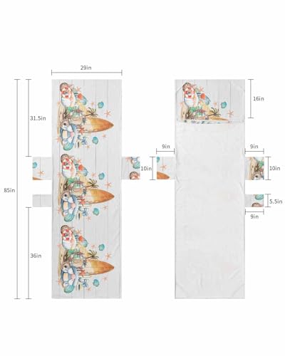 Summer Gnomes Beach Lounge Chair Towel Cover, Soft Chaise Lounge Towel with Side Pockets Patio Pool Chairs Cover for Beach/Pool Sunbathing 29x85 Coastal Surfboard Nautical Starfish