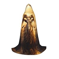 PHAYAH Straight-Faced Sheep Pattern Hooded Poncho Unisex Christmas Hoodie For Cosplay Halloween Costume Party Masquerade