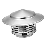 Abaodam 不锈鋼製屋根煙突キャップ 雨と鳥から保護する傘型デザイン フュエルフルガス用チムニー カバー 全ての煙突に適合 耐久性と 耐候性が特徴