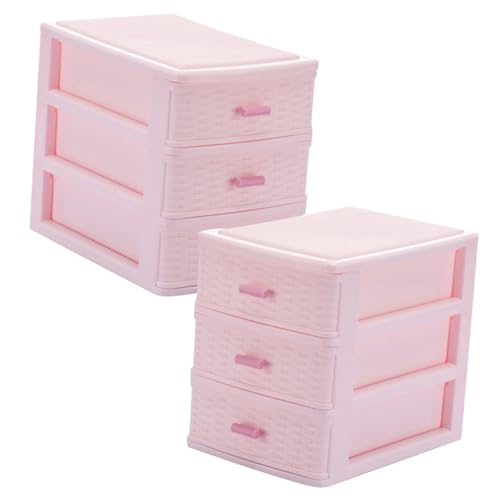 Veemoon 2 piezas Cajoneras Plásticas Apilables