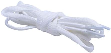 Oval Shoelaces Half Round 1/4" Shoe Laces for Athletic Shoelaces 5 Colors 8 Different Lengths (45" inches (114 cm), White)