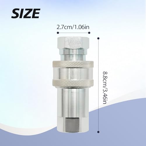 Image of 2Pcs 1 /2 inch Hydraulic Quick Connect Tractor Coupler, ISO 7241-A Ball Valves Type Hydraulic Quick Coupler, Quick Connect Coupling with Dust Caps