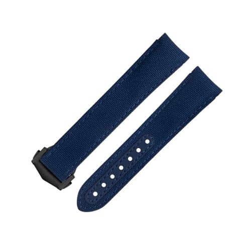 Bracelet de montre tissu nylon noir 20mm au quotidien pour De Ville AT150