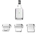Produktbild LAMA Magnet Ladekabel Magnetisches USB Datenkabel 1,5M 2,1A High Speed Sync und Schnellladekabel mit Blitz Typ C Micro USB Adapter für Android Windows Phone Samsung Huawei HTC Sony Nexus Nokia Kindle