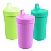 Re-Play Made in the USA 3pk No Spill Sippy Cups for Baby, Toddler, and Child Feeding - Aqua, Purple, Green (Mermaid) Durable, Dependable and Toddler Tough