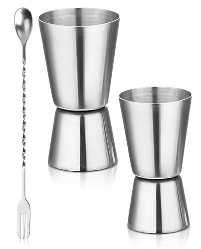 MYGLOAR Misurino per cocktail in due pezzi, misurino da bar in acciaio inox, doppio misurino per gin, per liquori da 40 ml e 50 ml, per con scala precisa, per cocktail da 40 ml per bar di casa