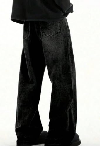 Image of Men's Black Wide Leg Baggy Denim Jeans