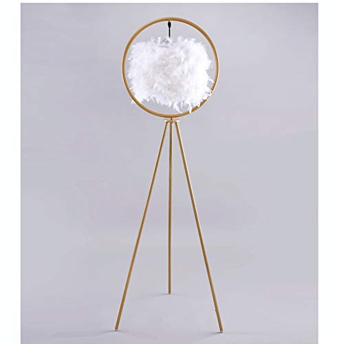 Lampadaire sur Pied Lampes de nouveauté, lampe de sol Feather Design Nordic Salon Chambre à coucher Chambre à coucher Vertical Lampe de table verticale Golden Creative Décoration 12W Lampe à pied desi
