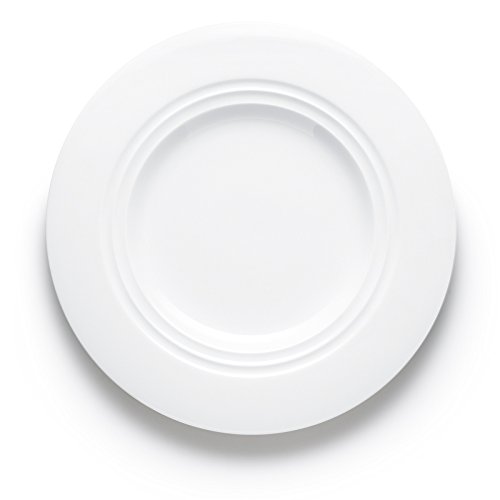 Bon Chef 1000011P Concentrics Round Salad Plate, Fine Porcelain Dinnerware, White (Pack of 36)
