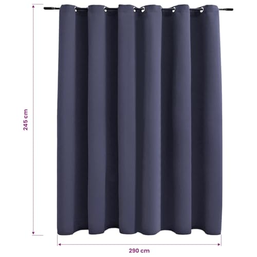 Rideau thermique occultant anthracite isolant du froid avec œillets - 6
