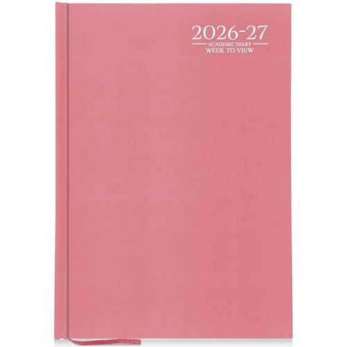 G4GADGET 2026-2027 Academic Diary A4 Week To View Pink Hardback August 2026 to July 2027 Weekly Planner Student Teacher School Organizer Timetable & Appointment Year Planner