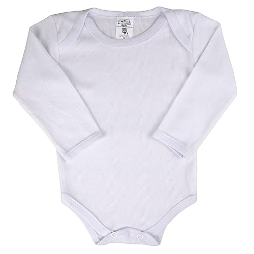 Body Liso Bebê Manga Longa Ribana Roupa De Bebê Inverno (Branco, M)