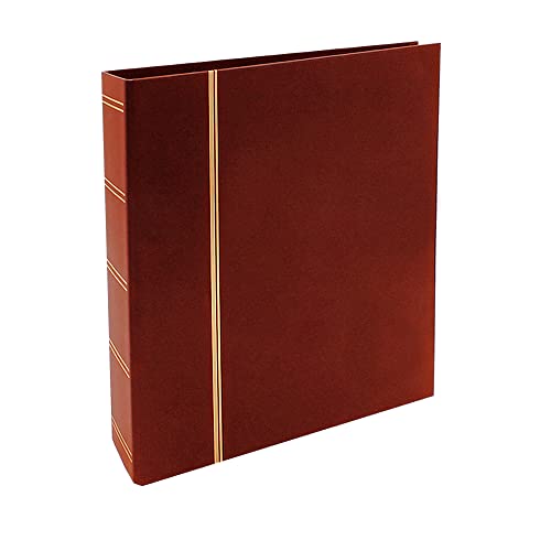 SAFE Album de Timbres 116 en Simili Cuir Bordeaux – 4 Anneaux (80-80-80 mm) – sans Feuilles – Format 270×315×68 mm – Couverture Rigide avec dorure – pour Collection philatélique