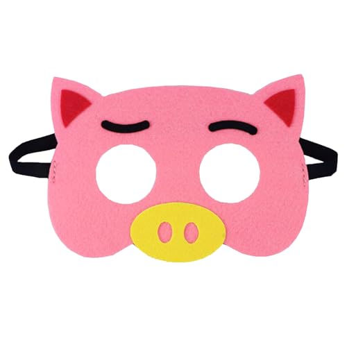 Jtnohx Felt Animal Masks 10 Pcs Halloween Mask Animal Costume for Birthday Party Supplies (Pig Mask)