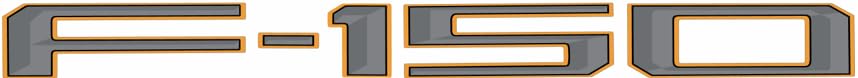 Image of Eurosport Daytona- Compatible with 2021-Current, Ford F150 Standard Tailgate Letters (Tremor Orange Outline)