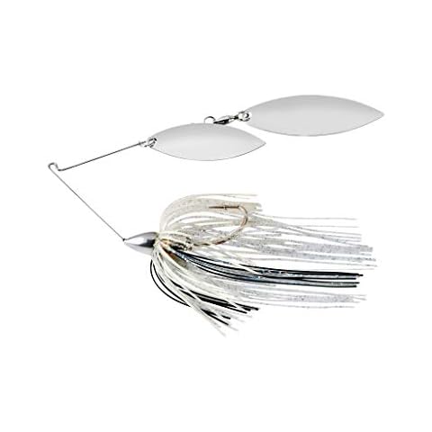 War Eagle Custom Lures Nickel Frame Double Willow Spinnerbait Silver Shiner Skirt 3/8 oz. Cover