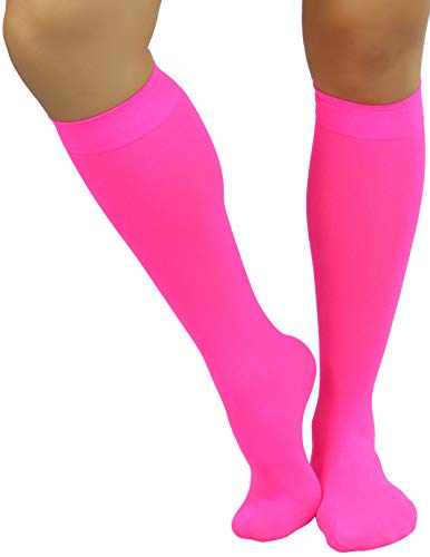 Image of ToBeInStyle Women's Opaque Knee High Nylon Fashion Socks Solid & w /Front Satin Bow