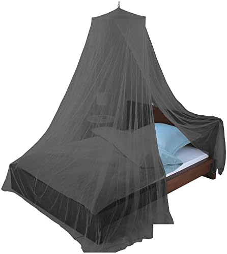 Just Relax Decorative Elegant Bed Net Canopy Set Including Full Hanging Kit, Ideal for Indoors or Outdoors, Intended for Covering Beds, Cribs, Hammocks (Black, Twin/Full)