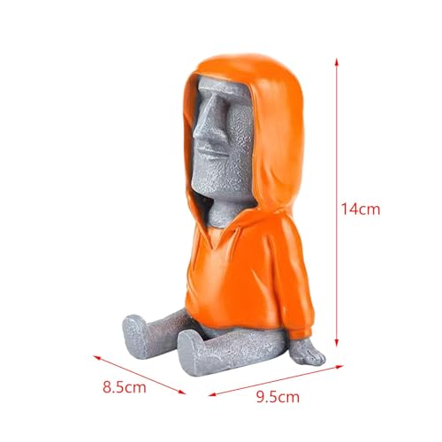 image for MagiDeal Easter Island Head Statue Moai Statue Decor,Antique Portrait 