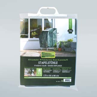 bambus-discount.com - Funda Protectora para sillas de jardín, sillas apilables, Material PE, Longitud 66 cm x Ancho 66 cm y Altura 170 cm, Color Verde