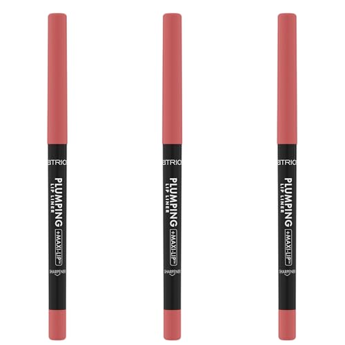 Catrice Plumping Lip Liner, No. 200, Pink, Moisturising, Long-Lasting, Matte, Colour-Intensive, Matte, Vegan, Waterproof, Oil-Free, Alcohol-Free, Pack of 3 (3 x 0.35 g)