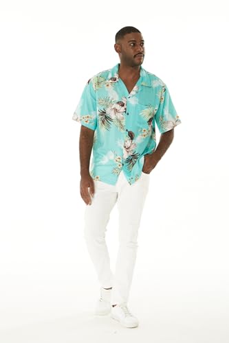 Image of Matchable Couple Hawaiian Shirt or Dress Signature Prints Pineapple | Sold Individually; Matchable Couple Collection; Soft Comfortable Fabric; Signature Tropical Prints; Vacation Ready