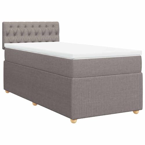 Hommdiy Boxspringbett Doppelbett mit Matratze und Topper Bettgestell mit Kopfteil Polsterbett Bett für Schlafzimmer Taupe 100x200cm-Knopfheftung Design Hommdiy Boxspringbett Doppelbett mit Matratze und Topper Bettgestell mit Kopfteil Polsterbett Bett für Schlafzimmer Taupe 100x200cm-Knopfheftung Design