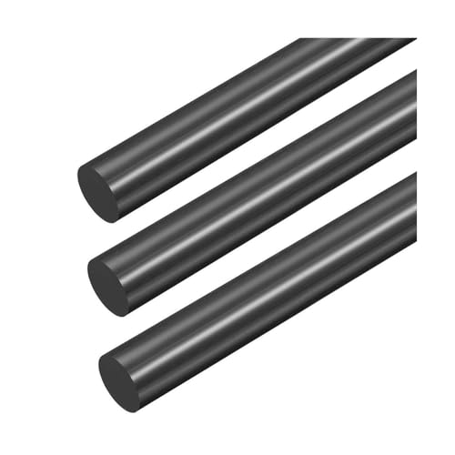 1.000 (1 inch) x 12 inches (3 Pack) ABS Machine Grade Plastic Round Rod Black Durable Plastic Versatile Use DIY Metalwork Mechanical Industrial-Grade Material