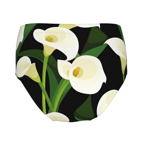 White Calla Lilies Flower Girls' Underwear Soft Cotton Little Girls Panties Comfort Briefs2